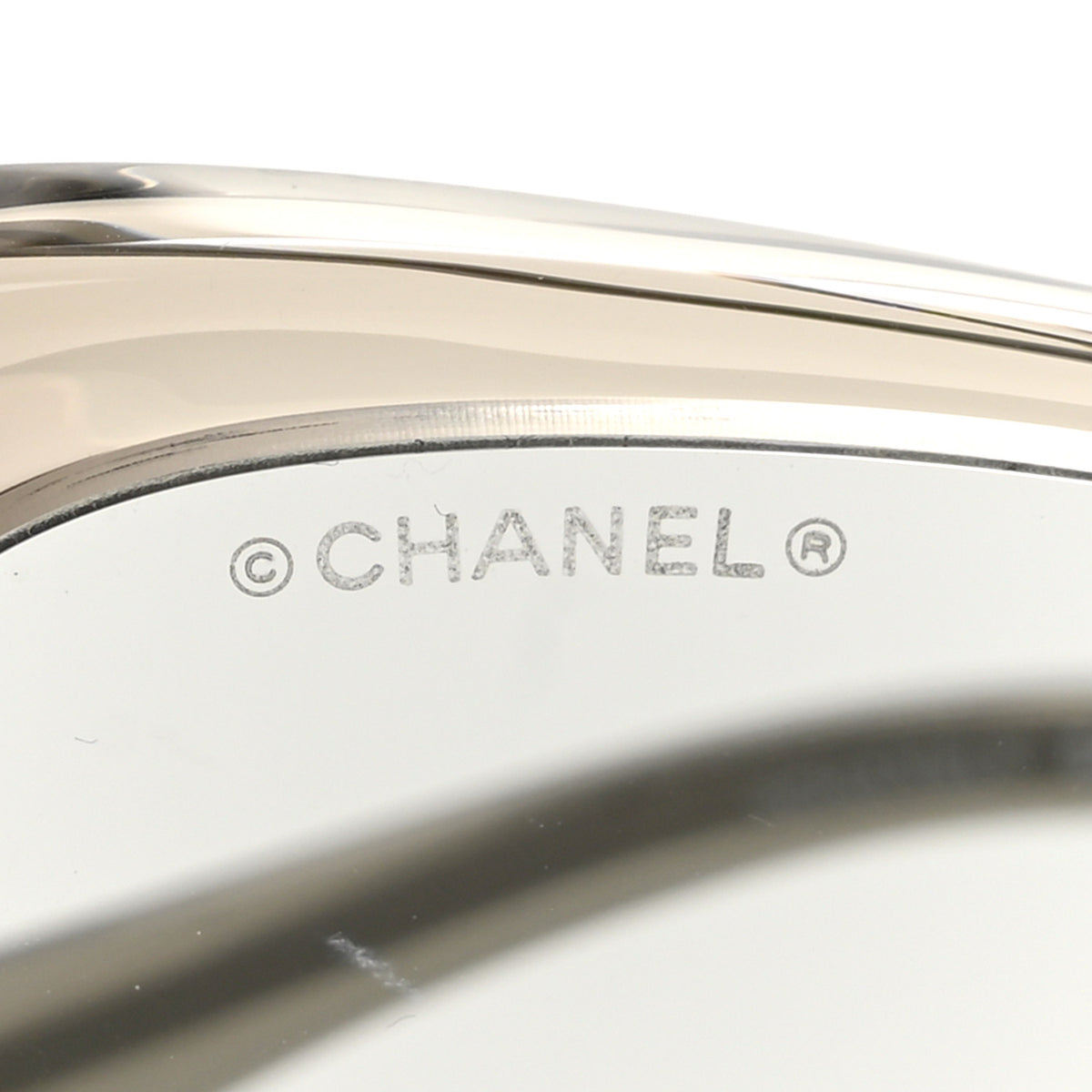 Chanel Acetate Metal Logo Oval Sunglasses 5565 Light Grey 7 of 8