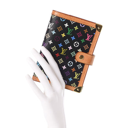 Louis Vuitton Monogram Multicolor Small Ring Agenda Cover Black 2 of 8