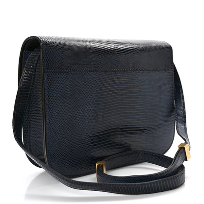 Celine Lizard Medium Classic Box Flap Bag Navy 3 of 9