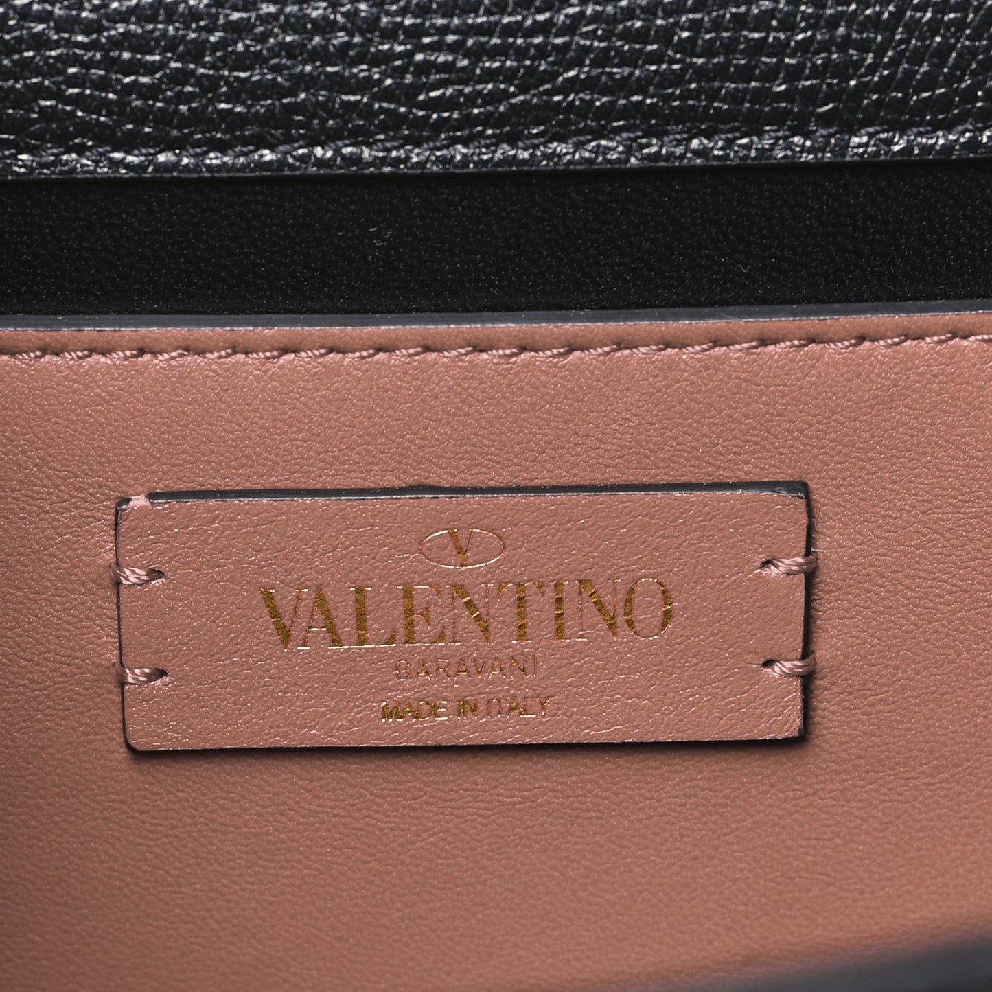 Grainy Calfskin Small VSling Shoulder Bag Black