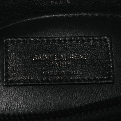 Saint Laurent Sheepskin Matelasse Chevron Monogram Monochrome Medium College Bag Black 6 of 11