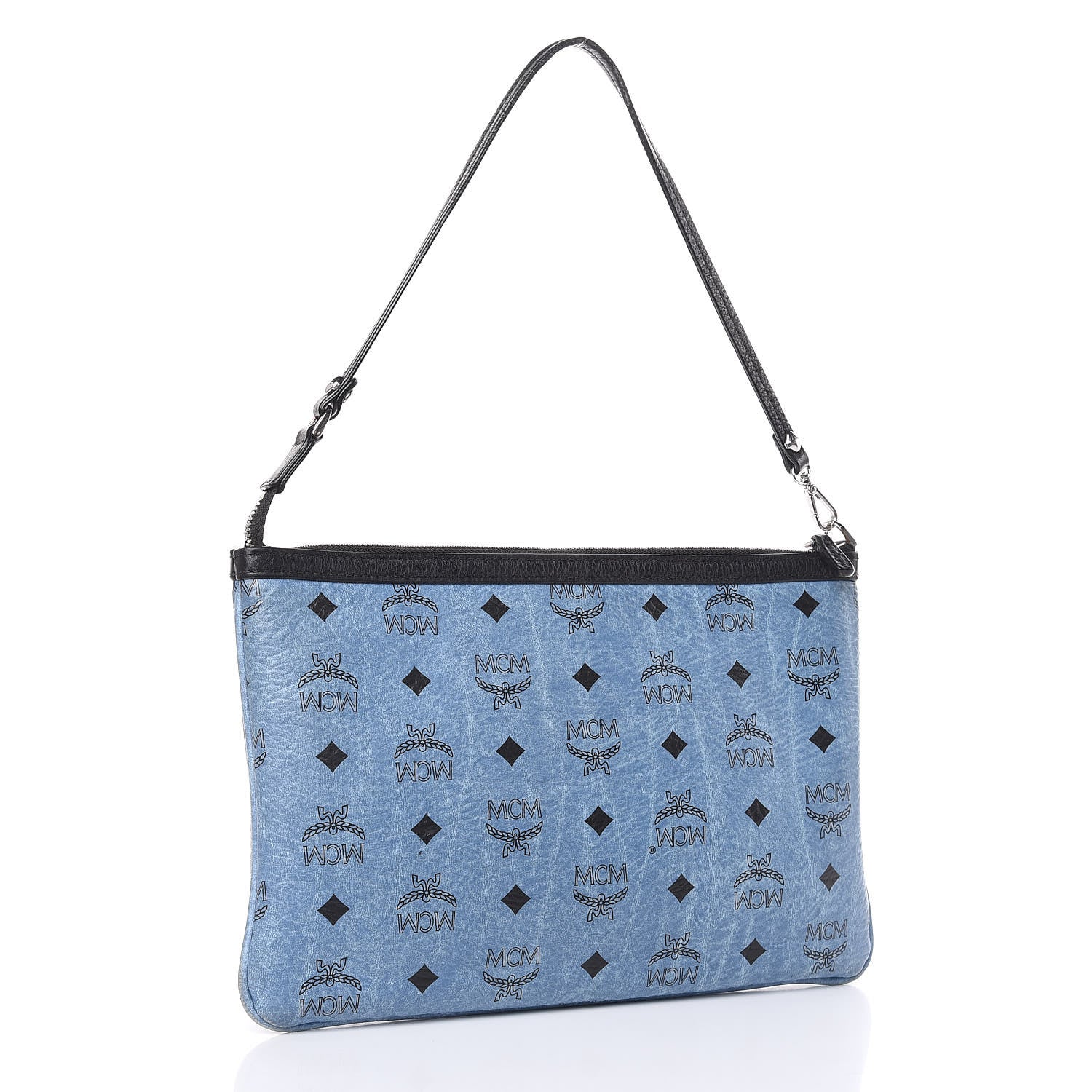MCM Visetos Project Reversible Tote Pouch Munich Blue 3 of 14