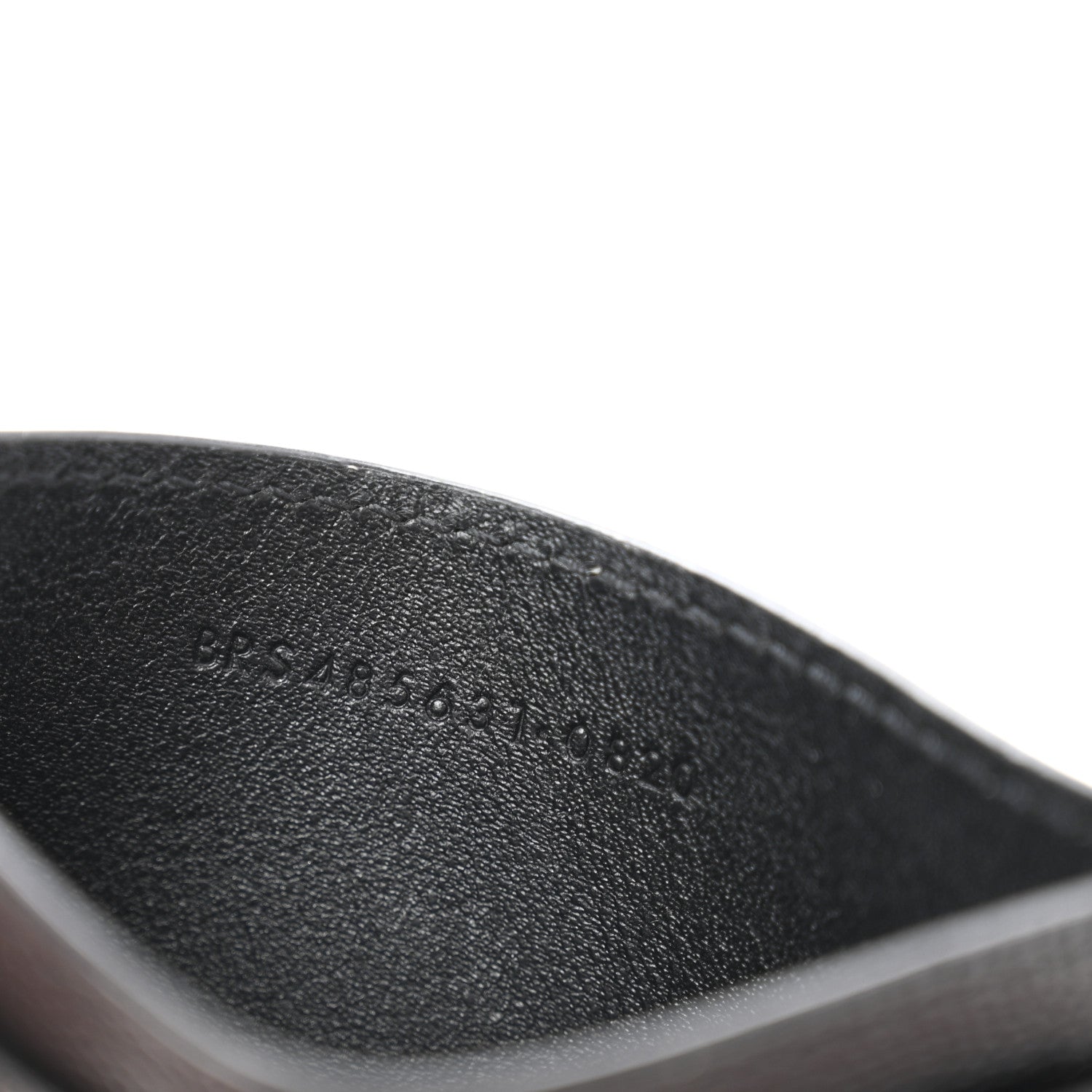 Saint Laurent Grain De Poudre Matelasse Chevron Monochrome Monogram Credit Card Case Black 7 of 10
