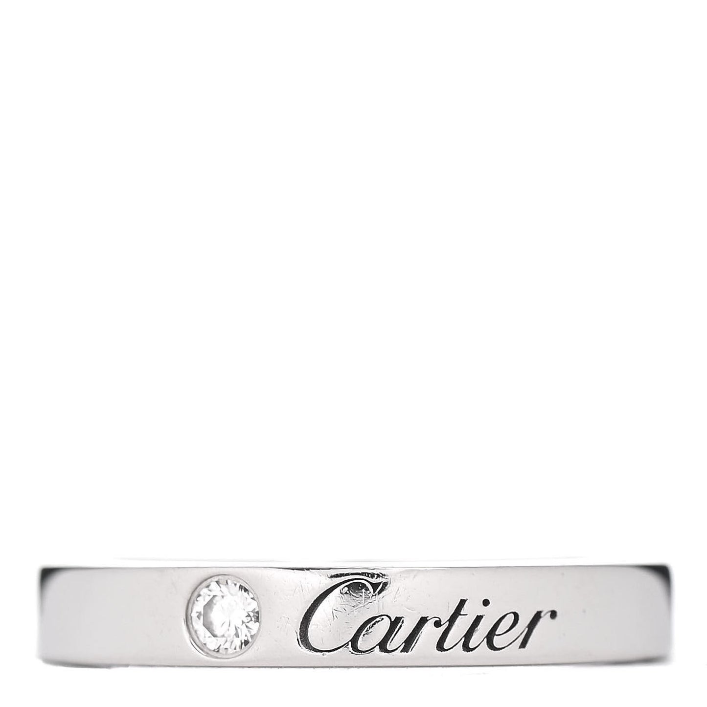 Platinum Diamond 3mm C De Cartier Wedding Band Ring 50 5.25