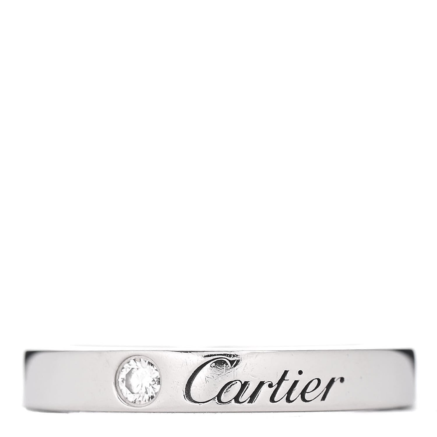 Cartier Platinum Diamond 3mm C De Cartier Wedding Band Ring 50 5.25 1 of 4