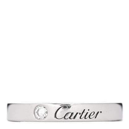 Cartier Platinum Diamond 3mm C De Cartier Wedding Band Ring 50 5.25 1 of 4