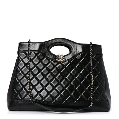 Chanel Shiny Lambskin Quilted Large 31 Shopping Bag Black 1 of 10