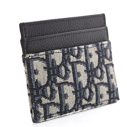 Christian Dior Grained Calfskin Oblique Card Holder Black 2 of 8