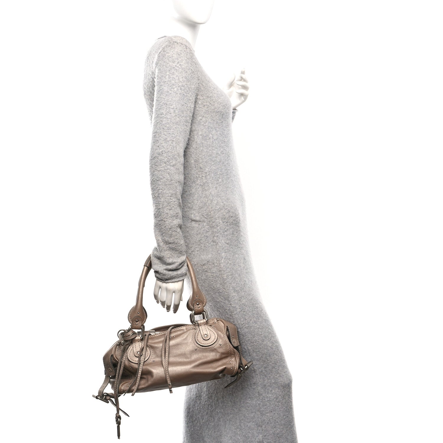 Chloe Calfskin Paddington Shoulder Bag Beige 2 of 9