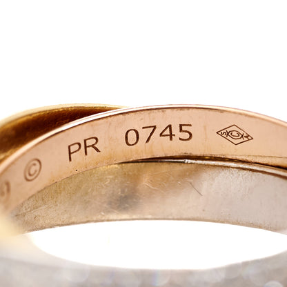 Cartier 18K White Yellow Pink Gold Diamond Small Trinity Paved Ring 49 4.75 7 of 8