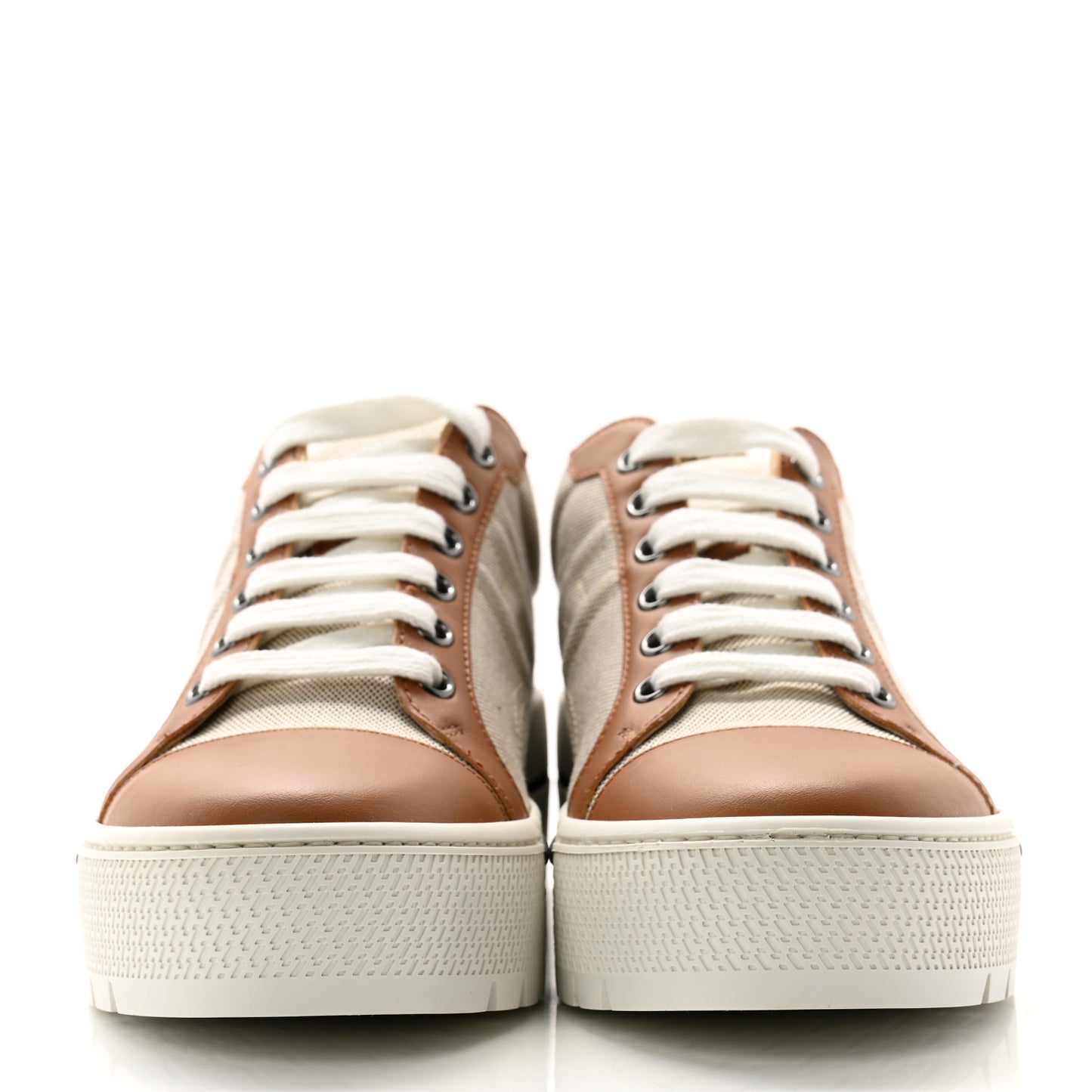 Canvas Calfskin Womens Voltage Sneakers 35.5 Prunoir Naturel