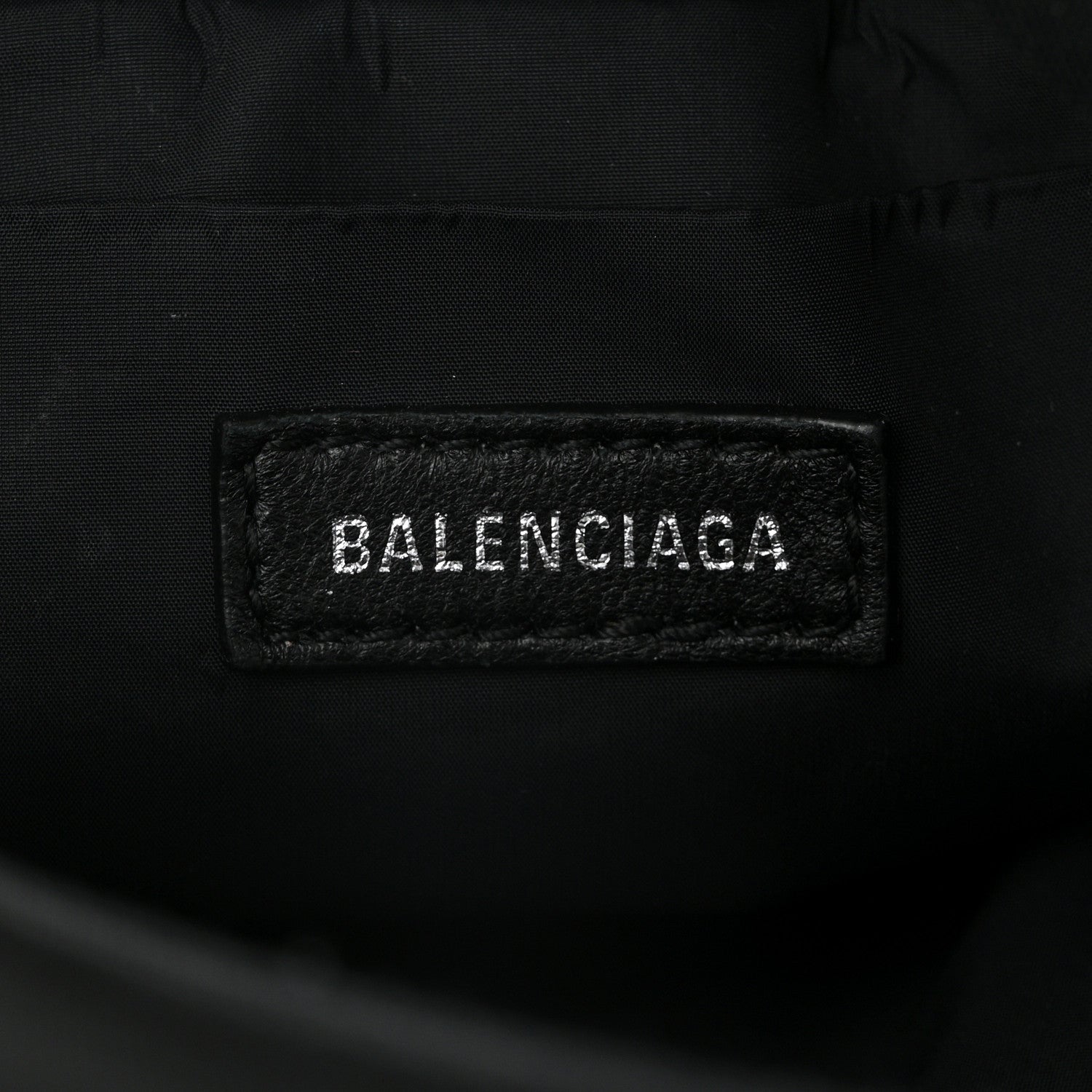 Balenciaga Recycled Sport Nylon Logo Embroidered Wheel Drawstring Bucket Bag Black White 6 of 10