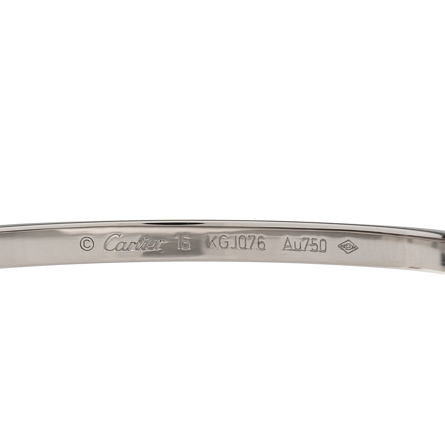 18K White Gold Small LOVE Bracelet 16