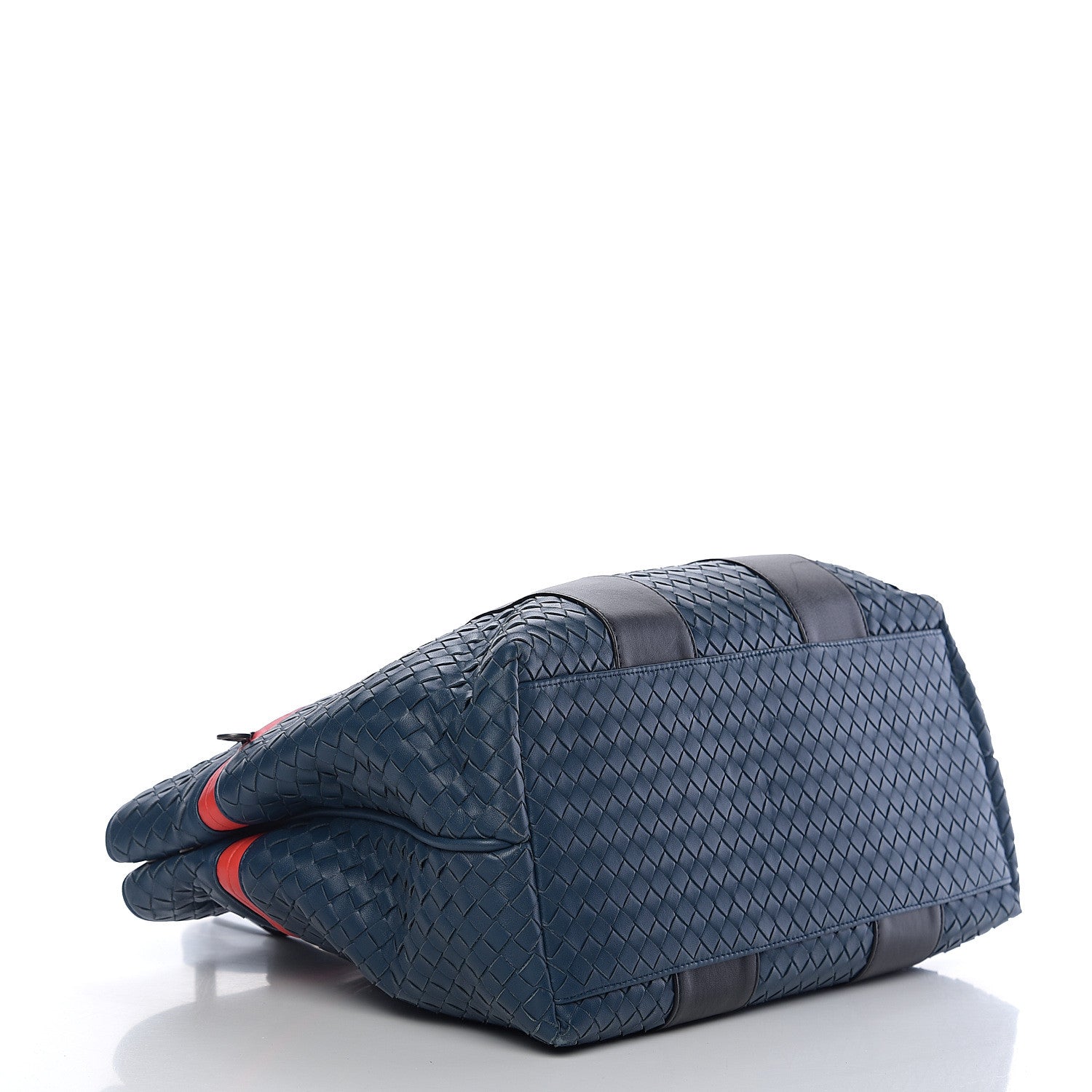 Bottega Veneta Nappa Intrecciato Stripe Tote Denim 3 of 8