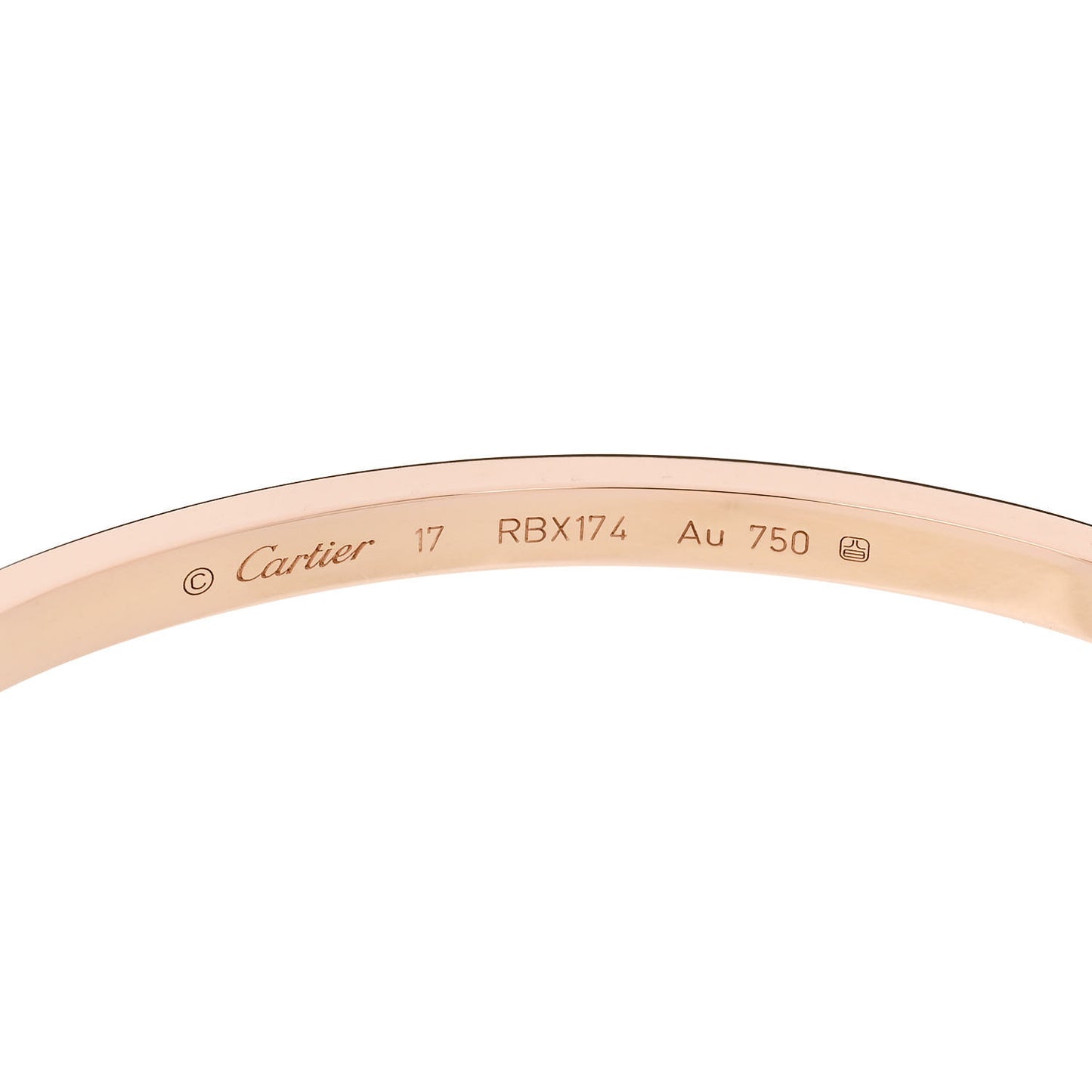 18K Pink Gold Small LOVE Bracelet 17