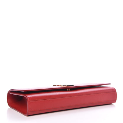 Saint Laurent Grain De Poudre Classic Monogram Cassandre Clutch New Red 4 of 8