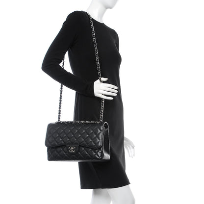 Chanel Caviar Quilted Jumbo Double Flap Black 2 of 9