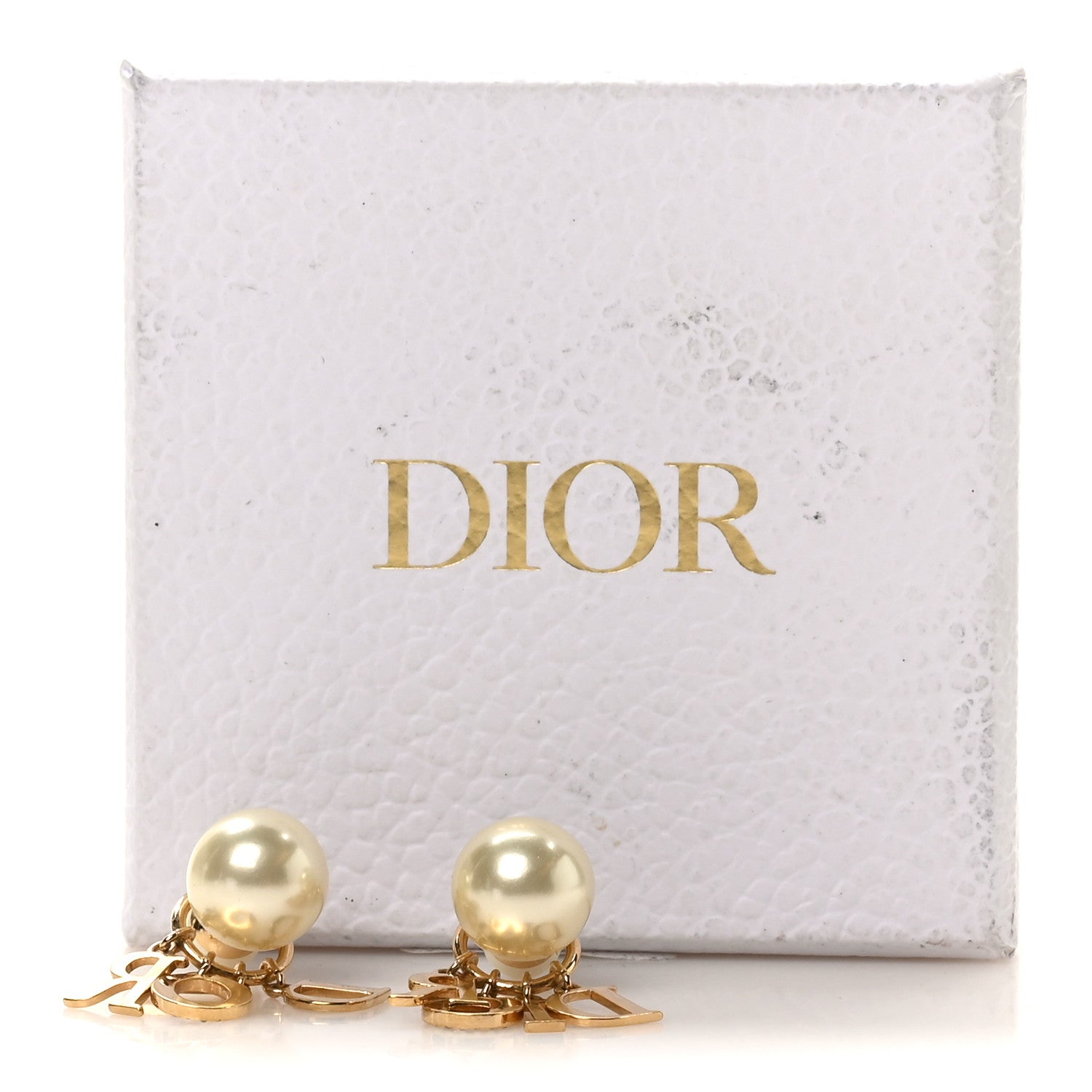 Christian Dior Pearl Crystal Tribal Logo Charms Earrings Gold 10 of 10