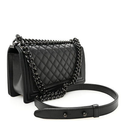 Chanel Caviar Quilted Medium Boy Flap So Black 3 of 10