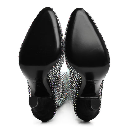 Saint Laurent Mesh Crystal 68 Knee High Boots 41 Black 5 of 9