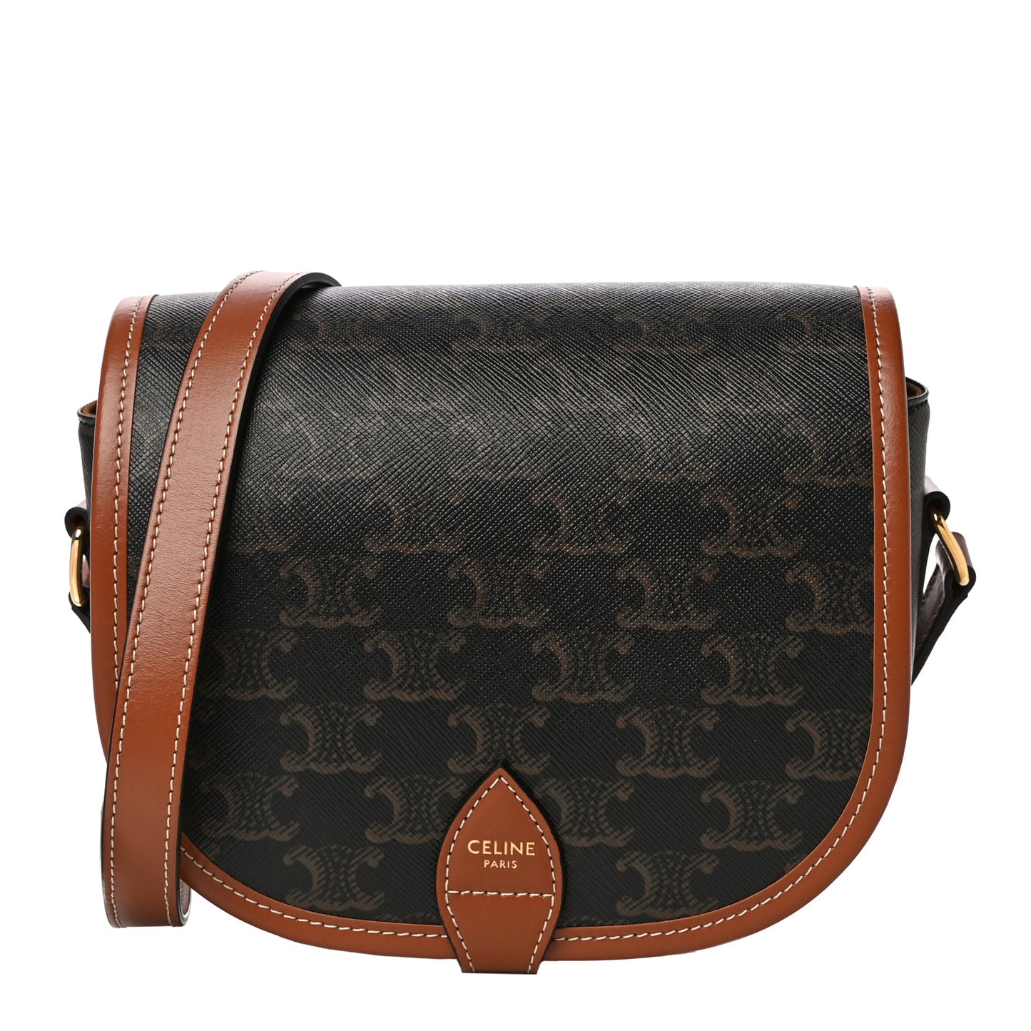 Triomphe Canvas Medium Folco Bag Tan