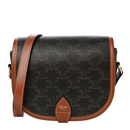 Celine Triomphe Canvas Medium Folco Bag Tan 1 of 11