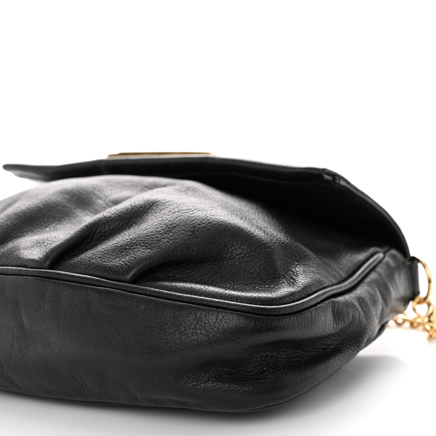 Fendi Vitello Flamingo Fendista Pouchette Crossbody Black 10 of 10