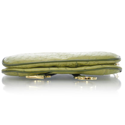 Christian Dior Ostrich Double Saddle Bag Green 5 of 9