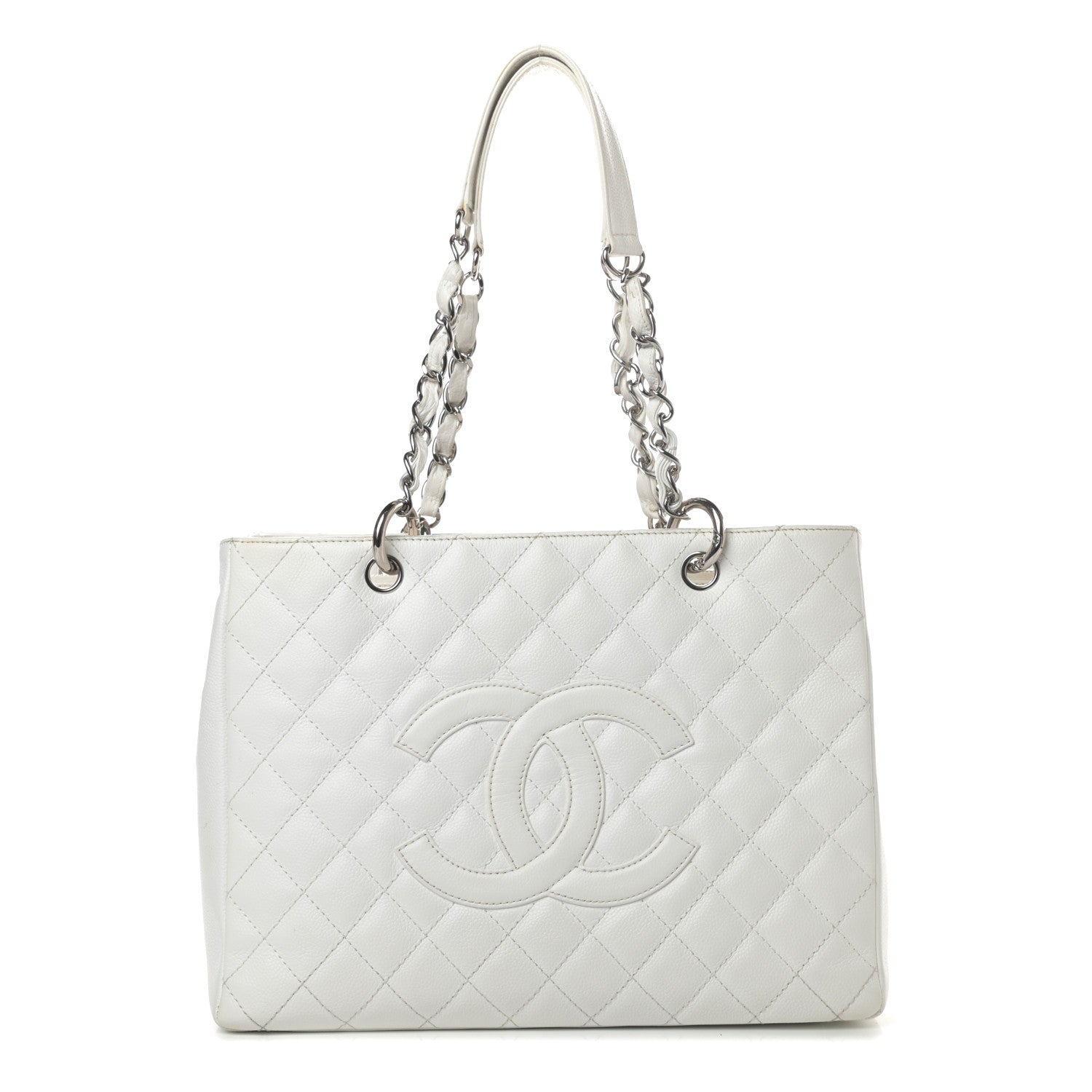 Chanel Caviar Quilted Grand Shopping Tote GST White 1 of 16