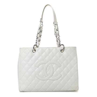 Chanel Caviar Quilted Grand Shopping Tote GST White 1 of 16