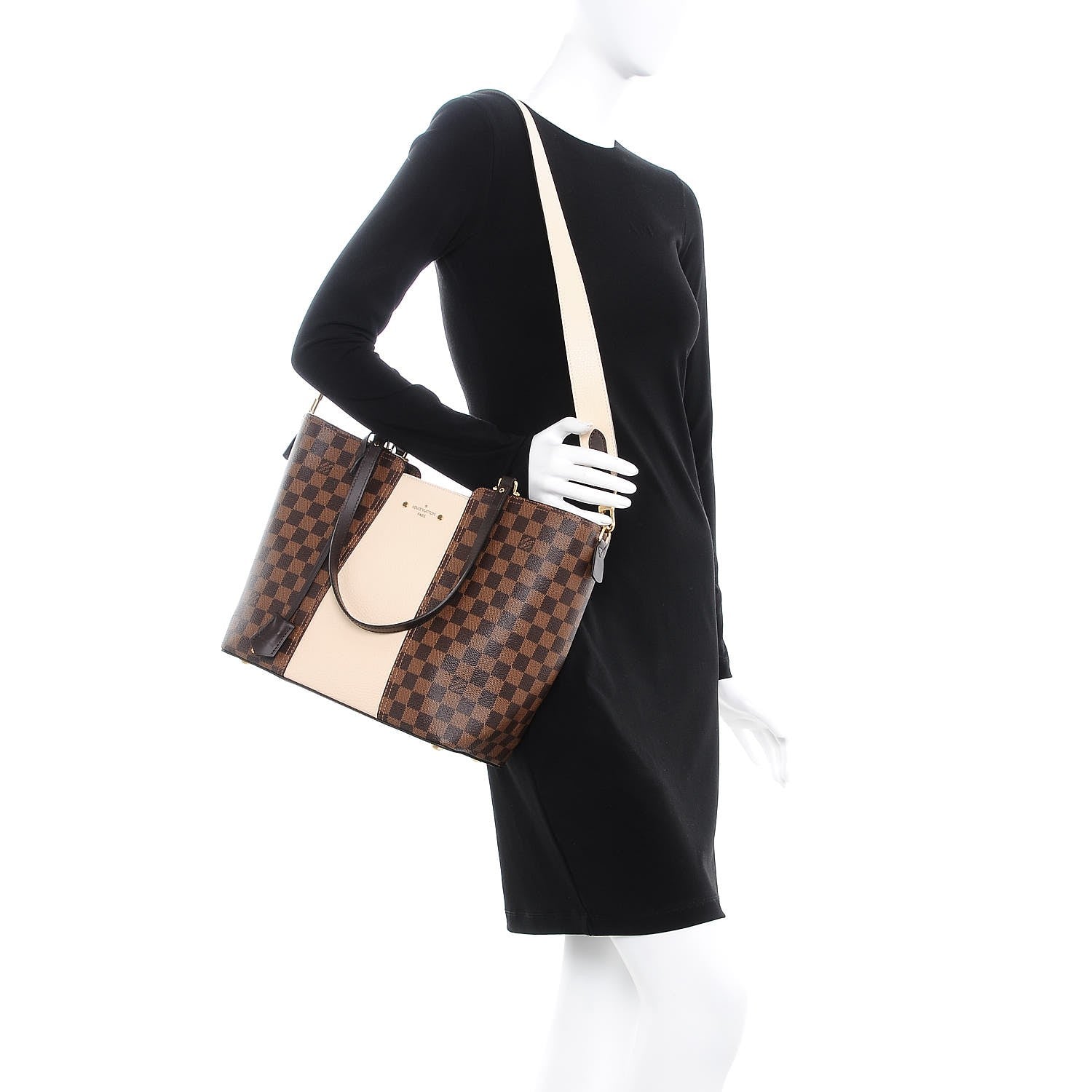 Louis Vuitton Damier Ebene Jersey Creme 2 of 9