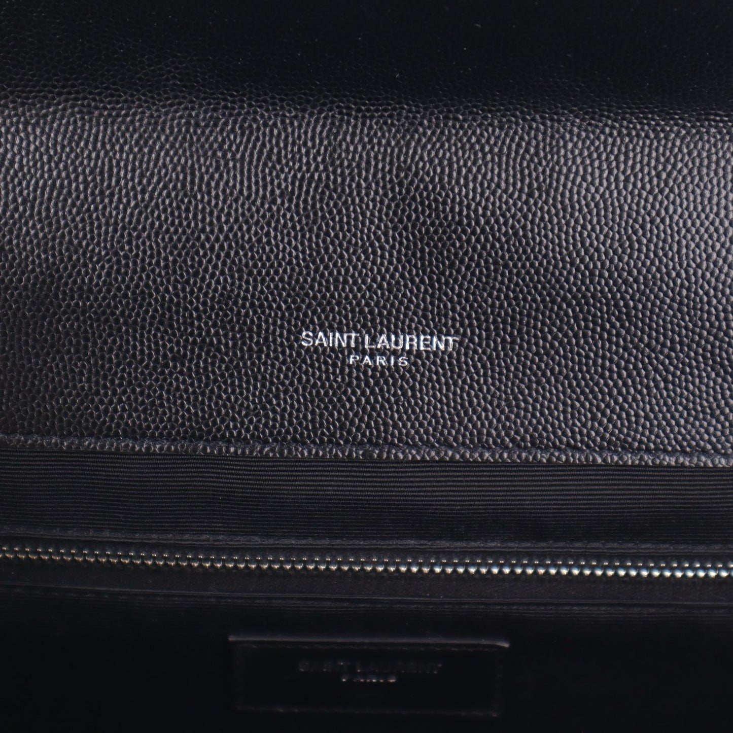 Grain De Poudre Matelasse Chevron Large Monogram Satchel Black