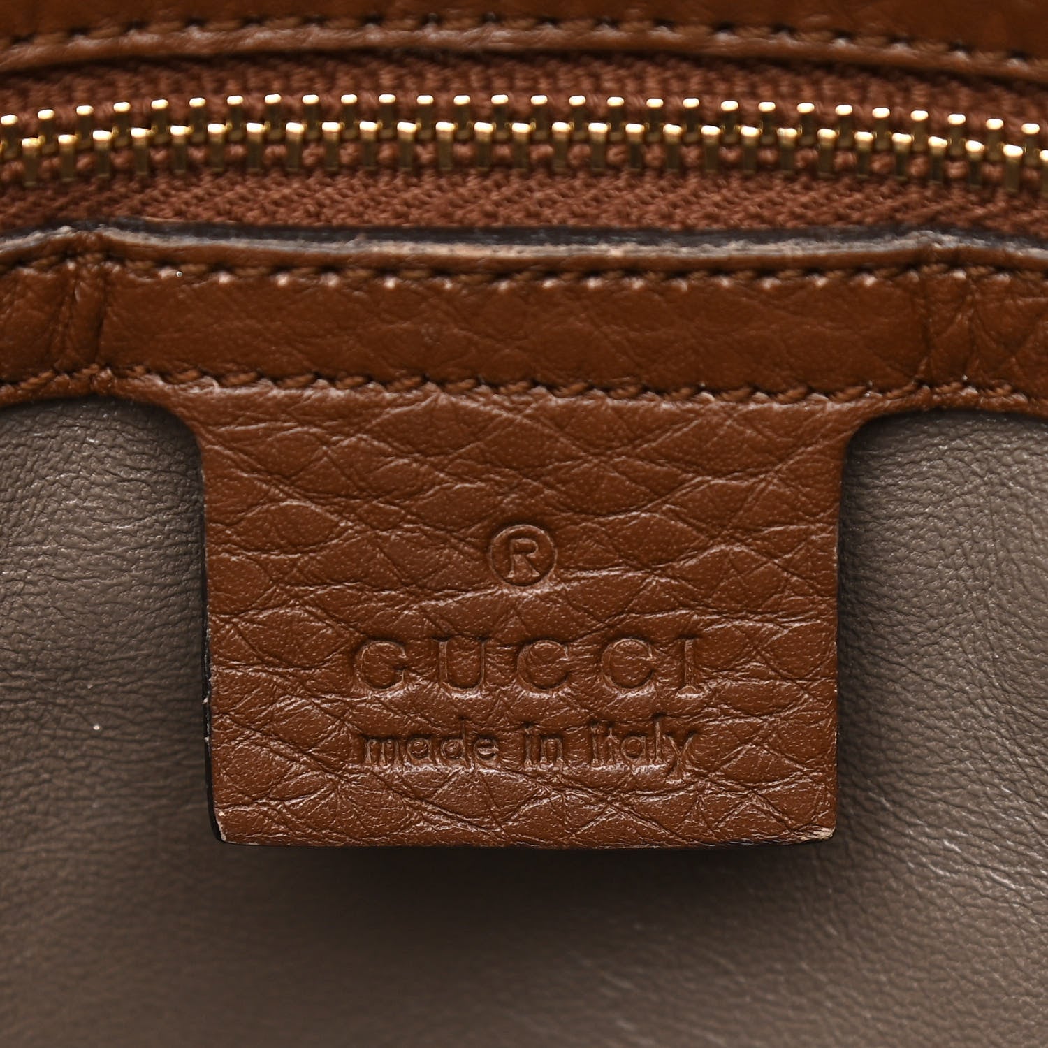 Gucci Pebbled Calfskin Large Lady Tassel Top Handle Bag Brown 9 of 20
