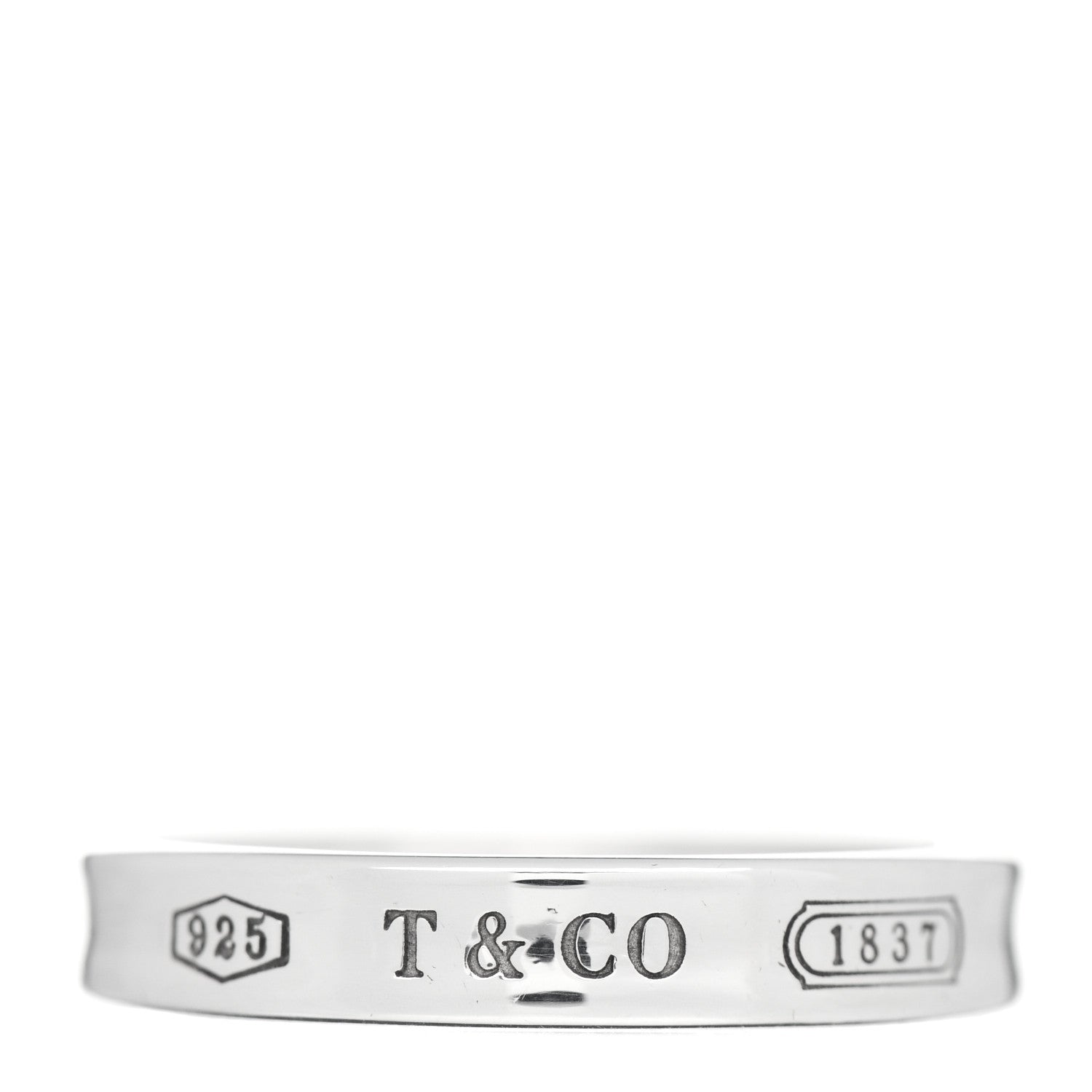 Tiffany Sterling Silver Narrow 1837 Band Ring 58 8.25 1 of 4