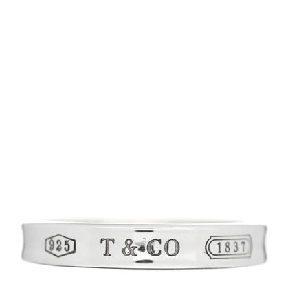 Tiffany Sterling Silver Narrow 1837 Band Ring 58 8.25 1 of 4