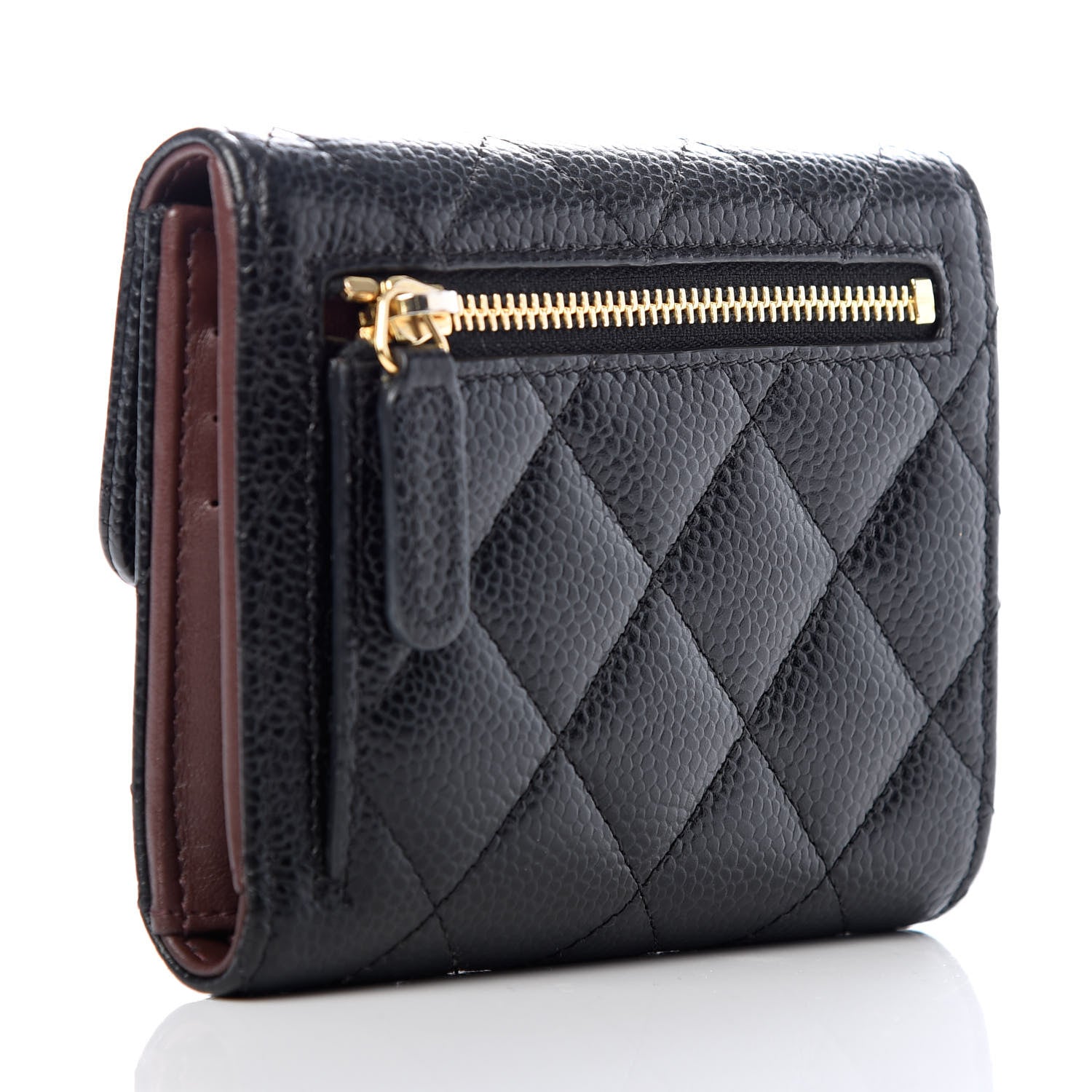 Chanel Caviar Quilted Compact Flap Wallet Black 3 of 9
