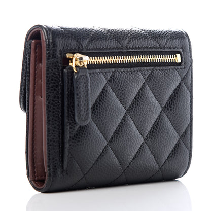 Chanel Caviar Quilted Compact Flap Wallet Black 3 of 9