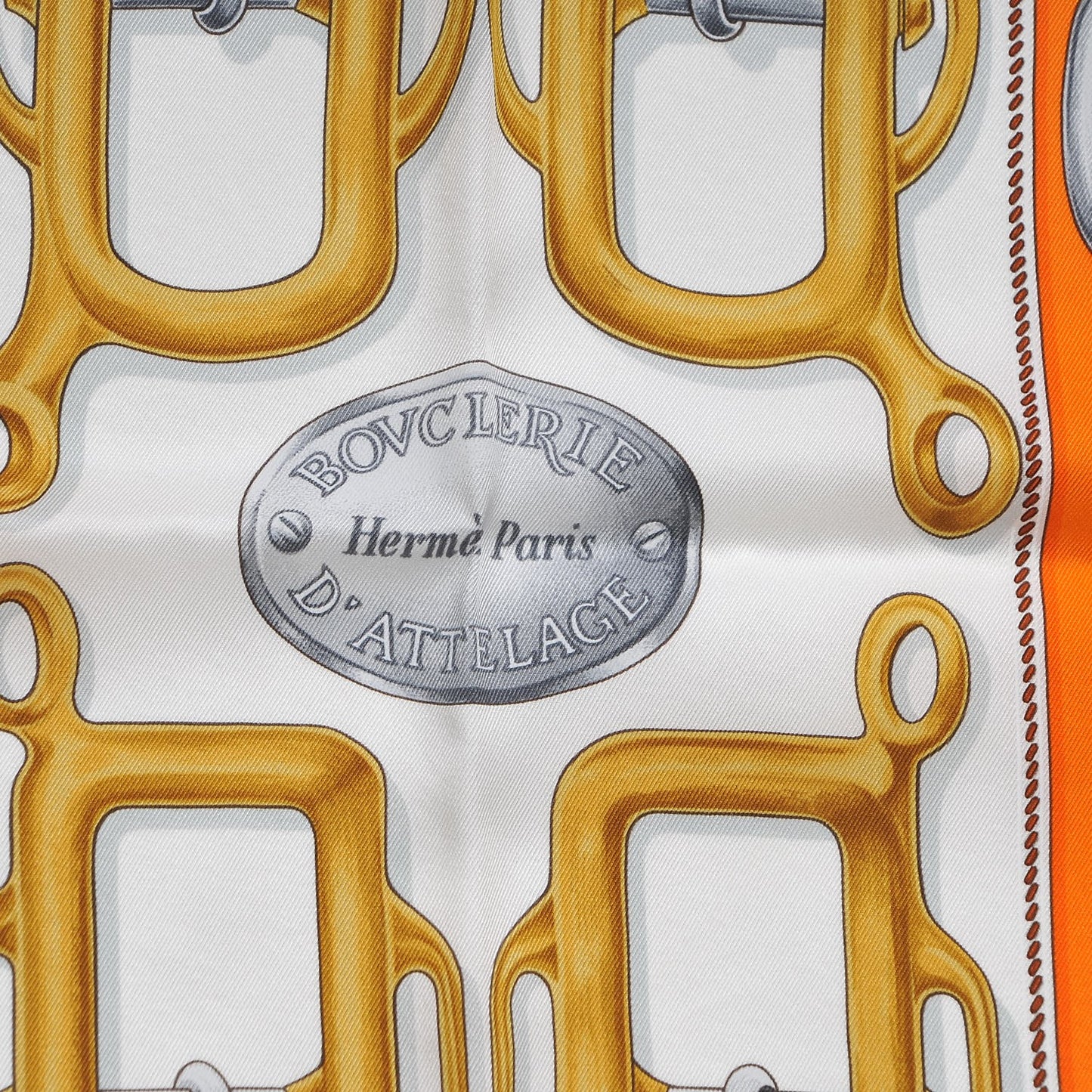 Silk Bouclerie d'Attelage Scarf 70 Orange Or