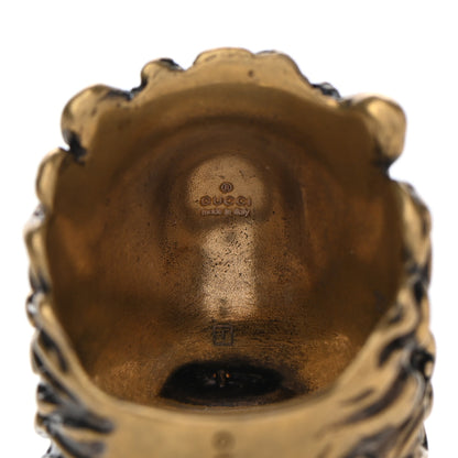 Gucci Metal Lion Head Ring 10.25 Aged Gold 6 of 8