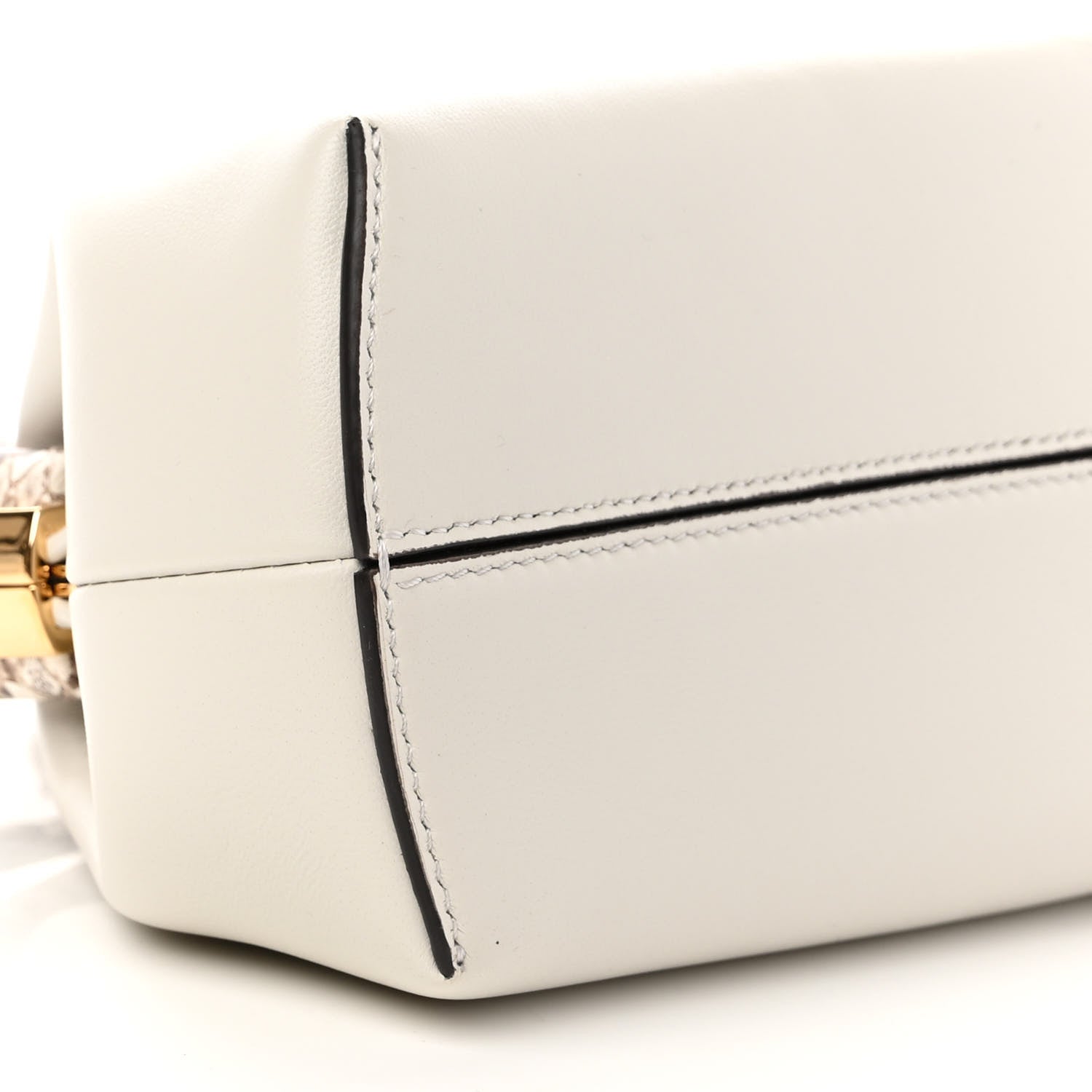 Fendi Shiny Nappa Snakeskin Small Fendi First White Roccia 8 of 9