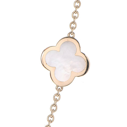 Van Cleef & Arpels 18K Yellow Gold Mother of Pearl 9 Motifs Pure Alhambra Pendant Necklace 3 of 7