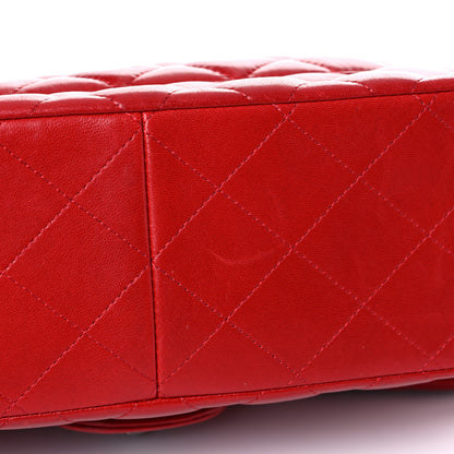 Chanel Lambskin Quilted Jumbo Double Flap Red 10 of 26