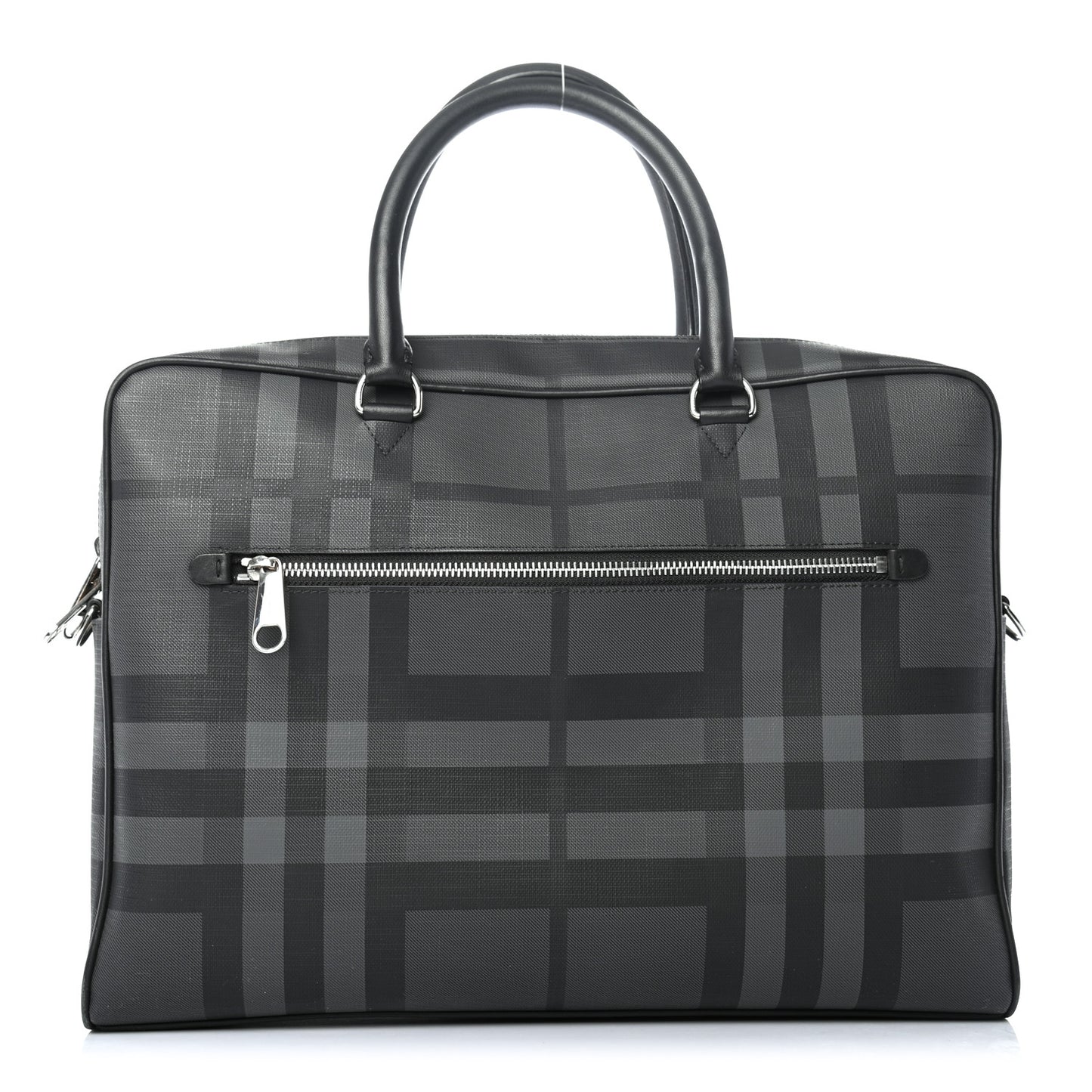 London Check Large Briefcase Black