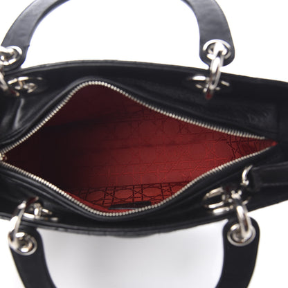 Christian Dior Lambskin Cannage Medium Lady Dior Black 4 of 9