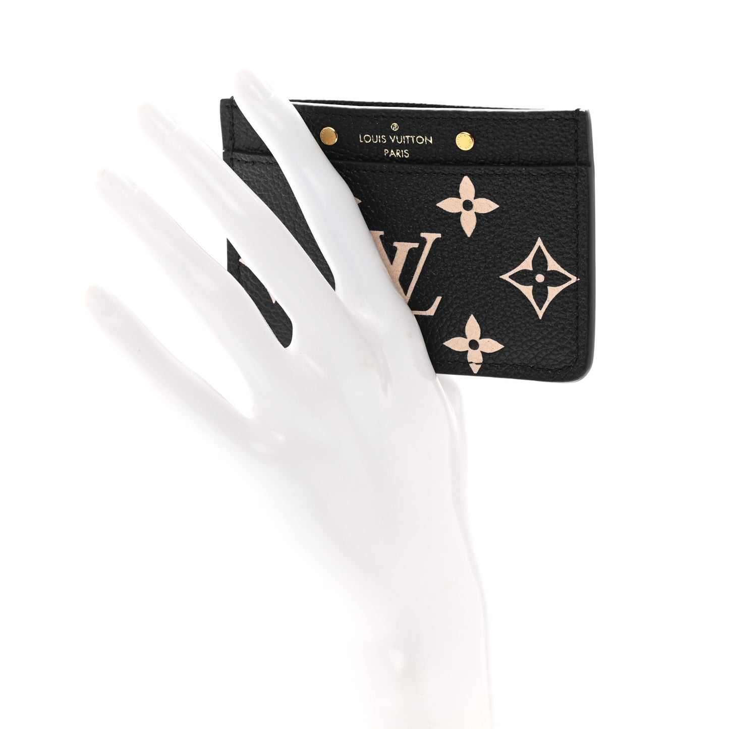 Empreinte Card Holder Black Beige