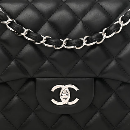 Chanel Lambskin Quilted Jumbo Double Flap Black 8 of 14