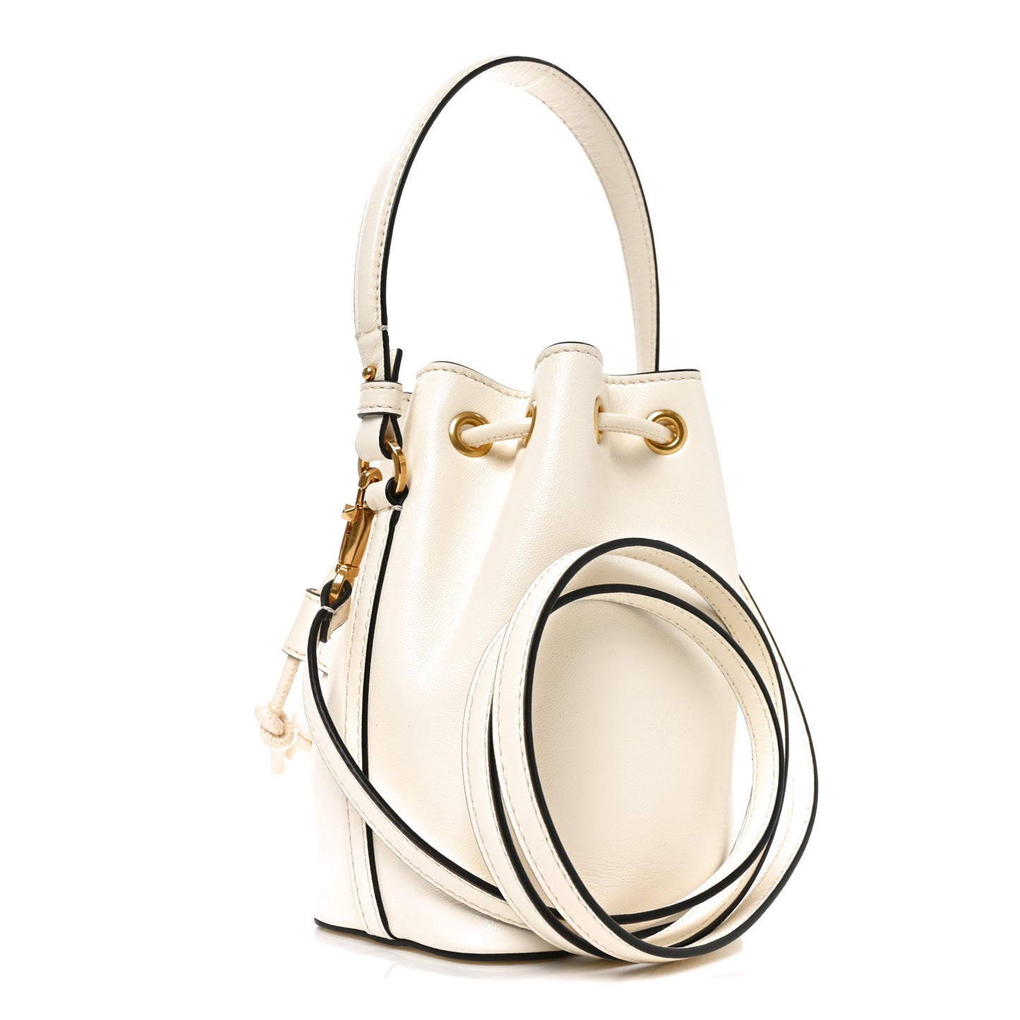 Nappa Mini VLogo Signature Bucket Bag Light Ivory