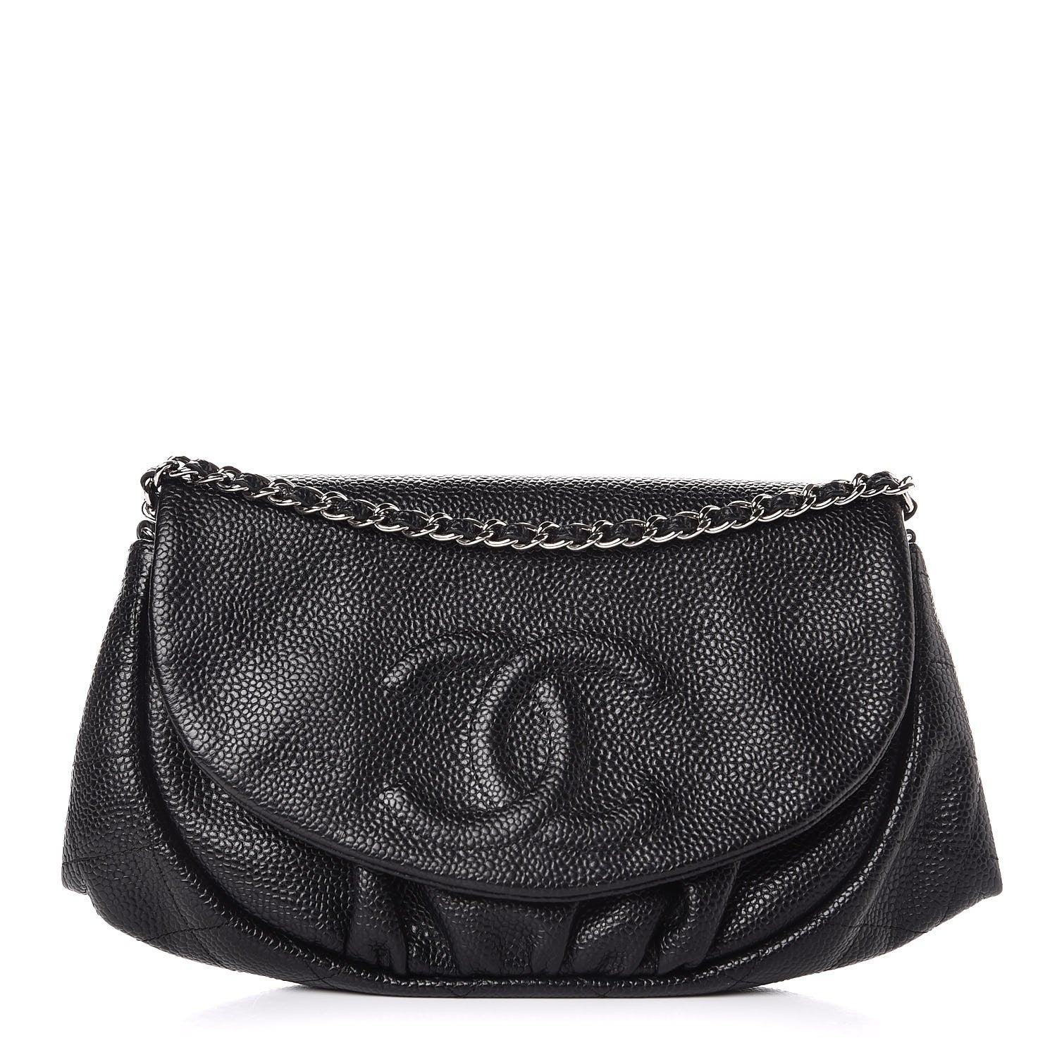 Chanel Caviar Half Moon Wallet On Chain WOC Black 1 of 9