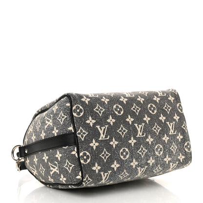 Louis Vuitton Denim Monogram Jacquard Speedy Bandouliere 25 Black 4 of 10