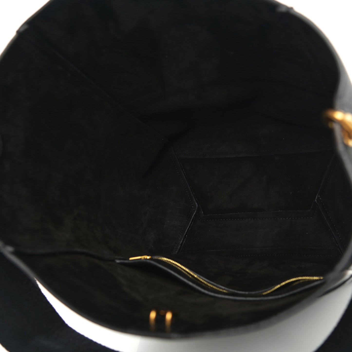 Soft Grained Calfskin Sangle Bucket Bag Black